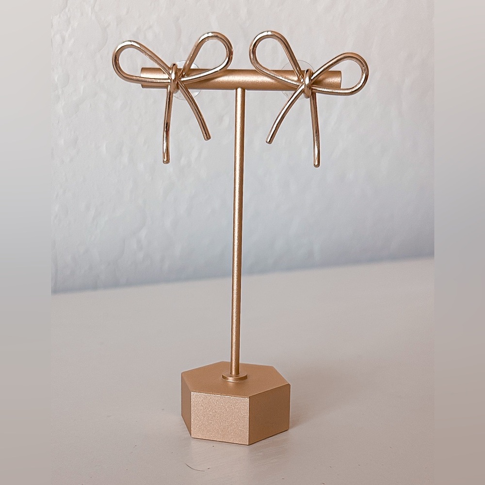 Gold Plated Bow Earrings